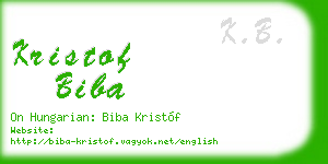 kristof biba business card